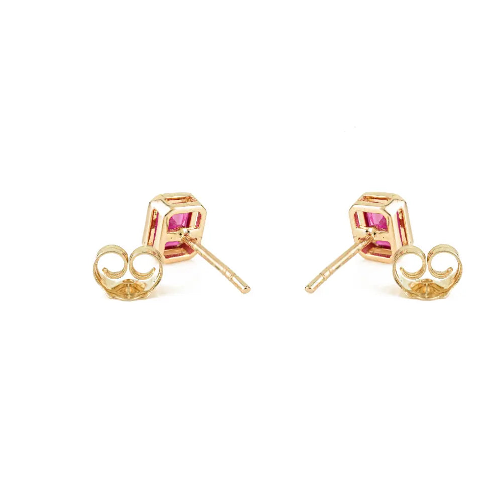 Latest New Arrivals K14 Yellow Gold Ruby Single Stone Stud Earrings Gift For Her Jewelry
