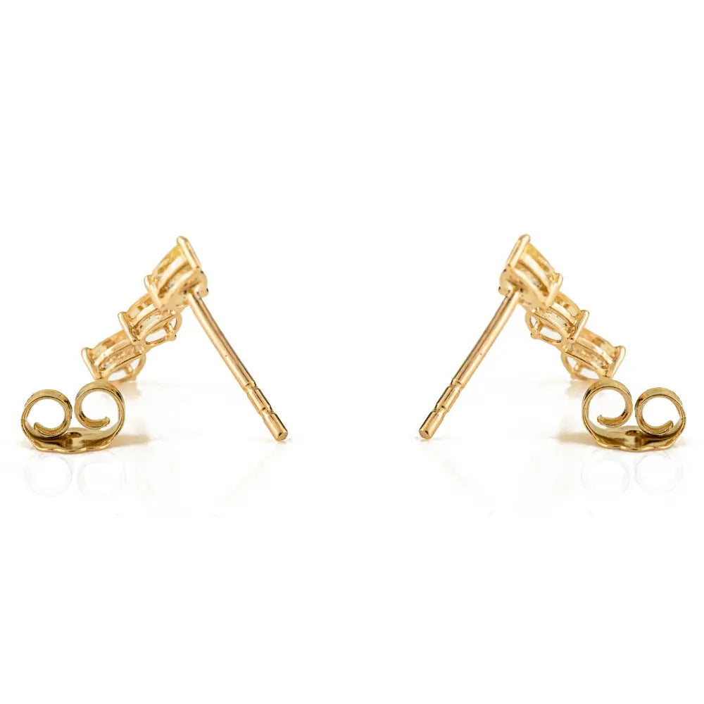 Elegant Style Fine Yellow Sapphire Small Drop Earrings 14K Solid Gold Everyday Jewelry
