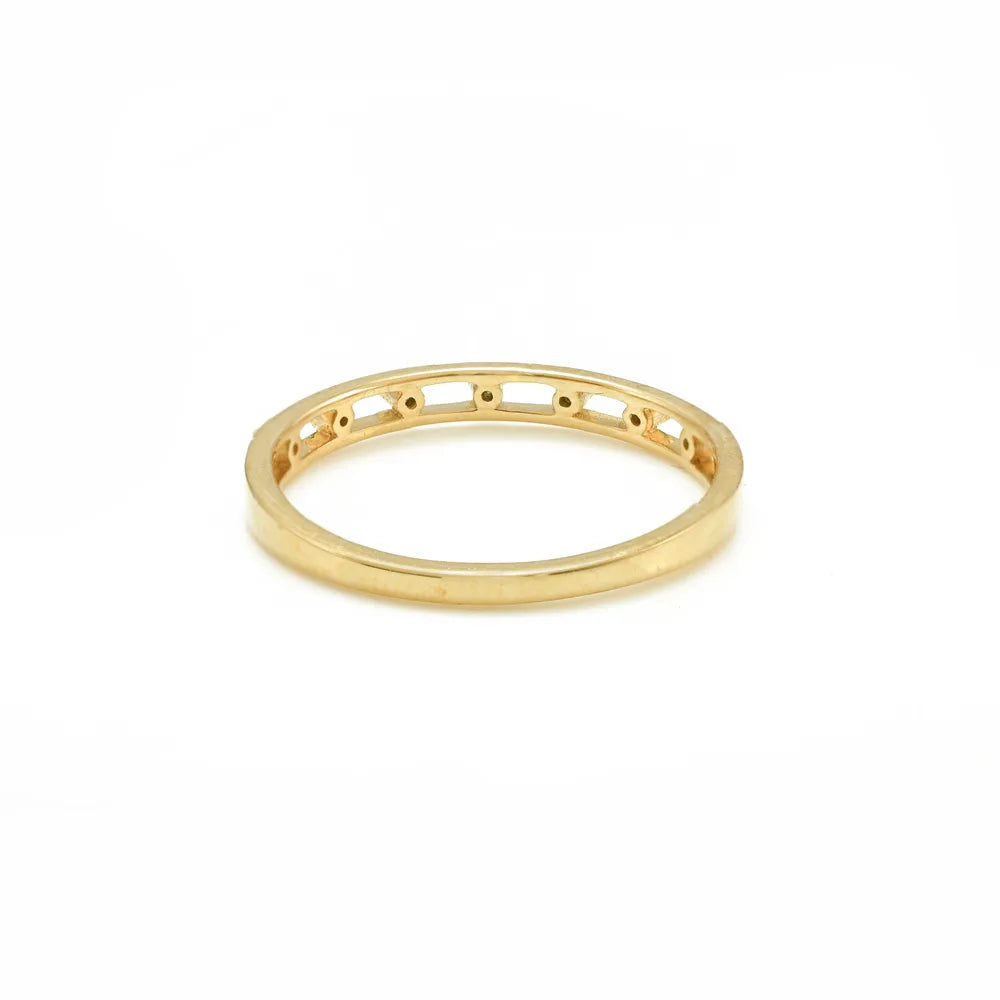 Classic Hot Selling Product Genuine Emerald 18K Yellow Gold Full Stackable Band Ring