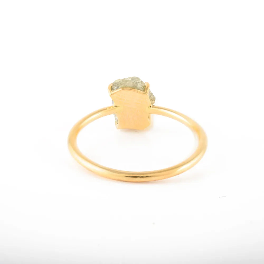 Best Selling Product Natural Diamond 18K Solid Yellow Gold Alphabetic Ring