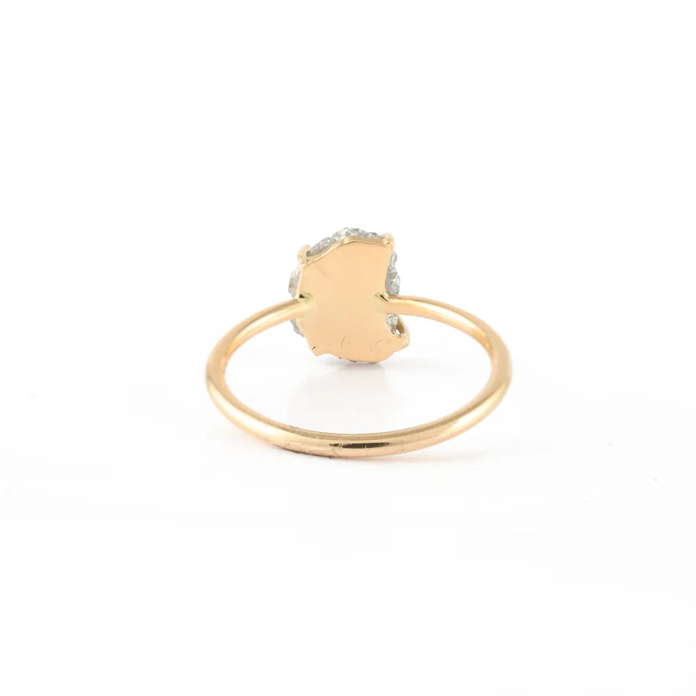 Fine Jewelry 18K Solid Yellow Gold Natural Diamond Personalized Letter Ring