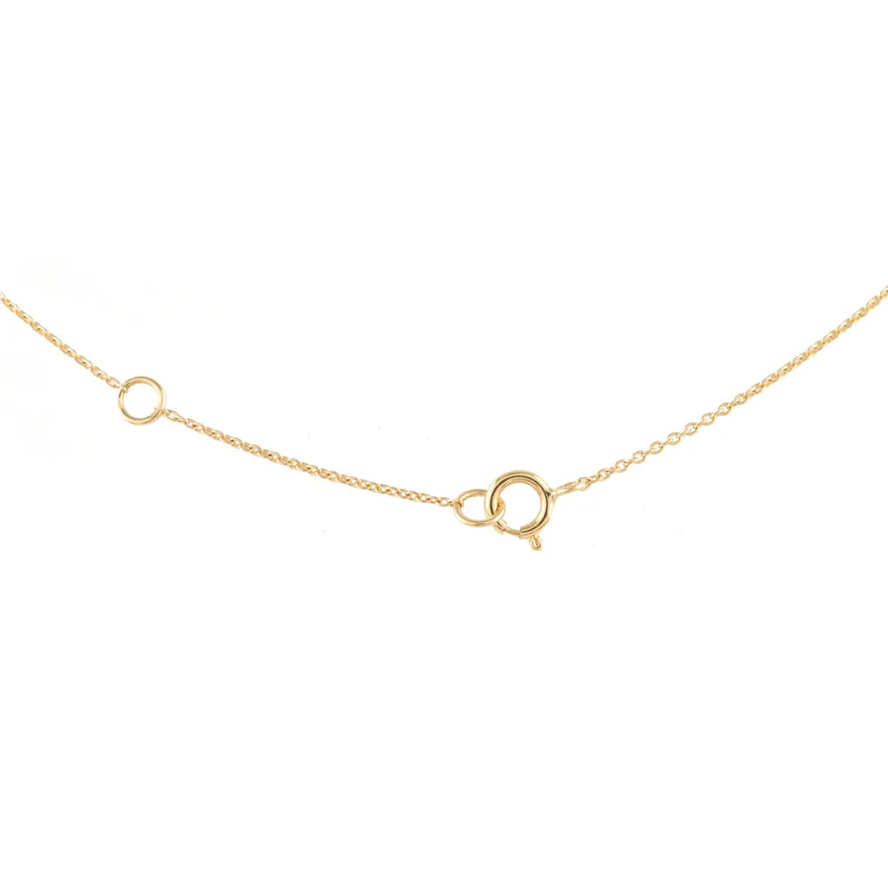 Minimalist Jewelry Natural Rainbow Moonstone 18K Solid Yellow Gold Long Chain Necklace