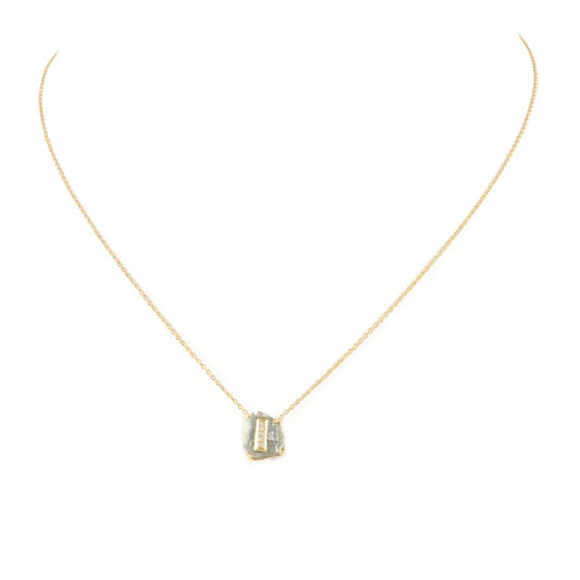 Fine Jewelry Natural Diamond 18K Solid Yellow Gold Alphabetic Necklace