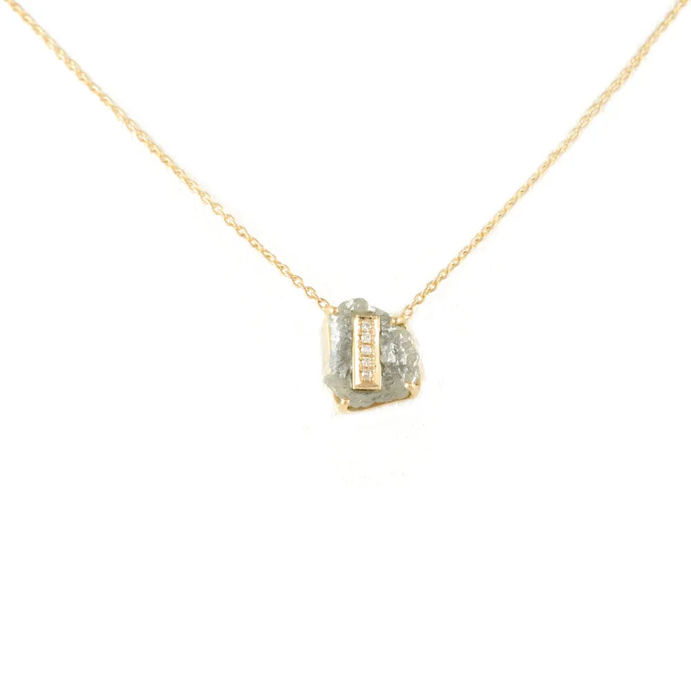 Fine Jewelry Natural Diamond 18K Solid Yellow Gold Alphabetic Necklace