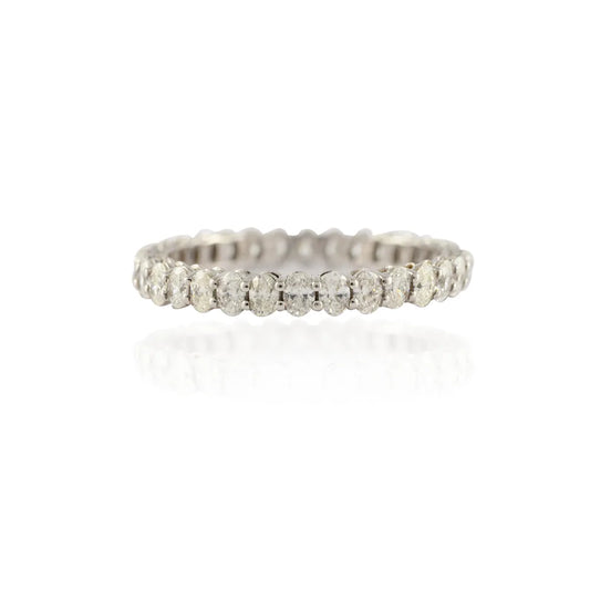 Custom Jewelry Natural Diamond 14K White Gold Full Eternity Band Ring