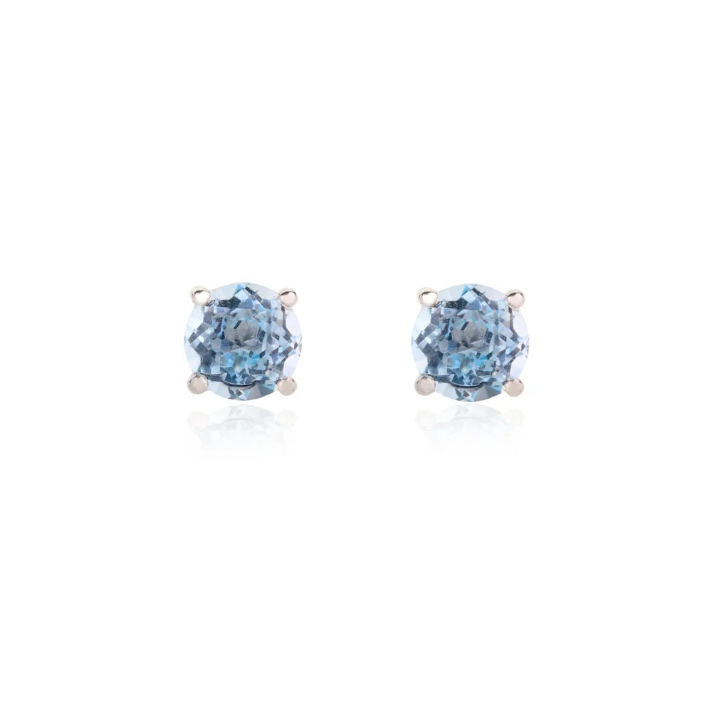 Best Selling Products Blue Topaz 14K White Gold Handmade Earring