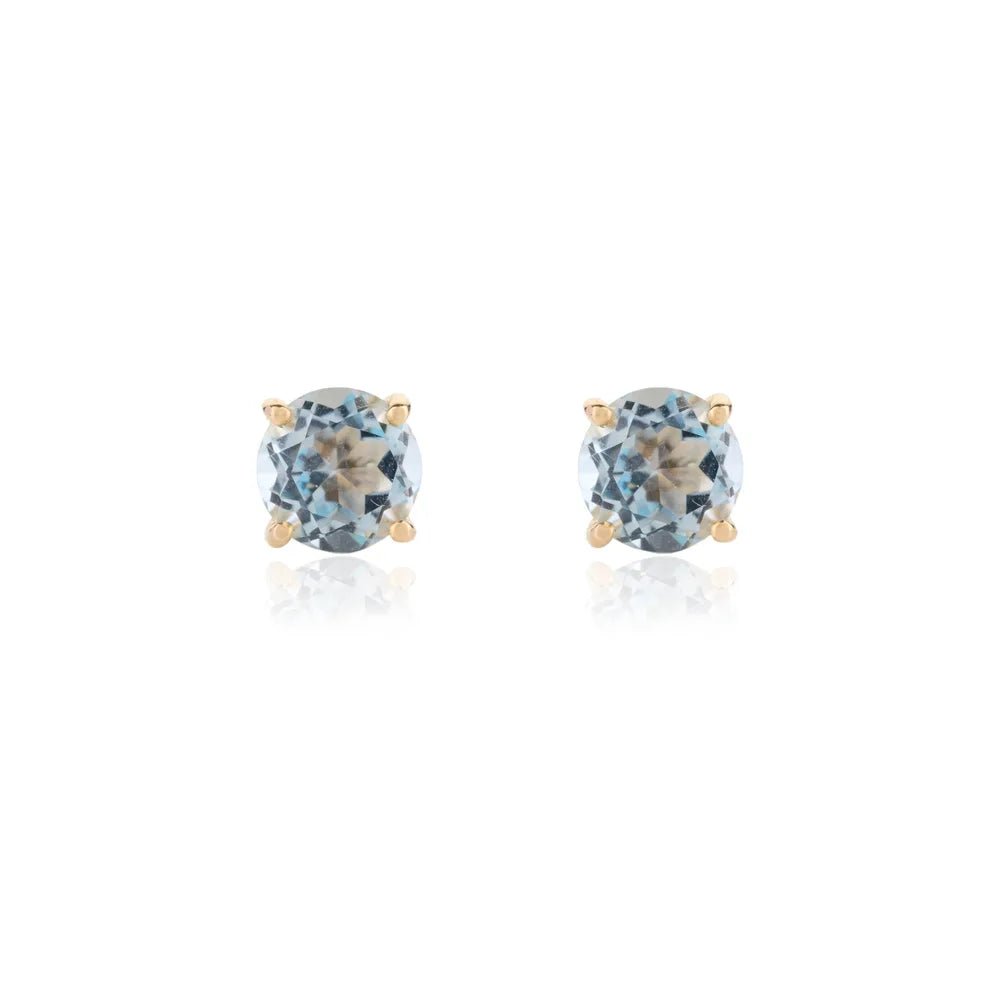 Fine Jewelry Blue Topaz 14K Yellow Gold December Birthstone Earring