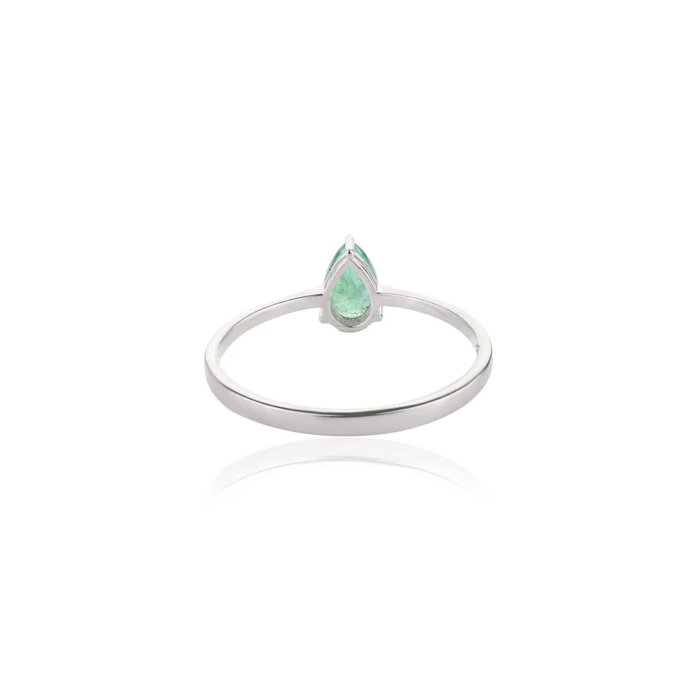 Best Selling Products Natural Emerald 18K White Gold Designer Ring