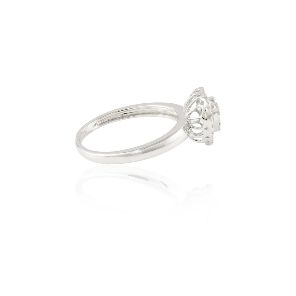 Best Selling Product Natural Diamond 18K Solid White Gold Adorable Diamond Heart Ring