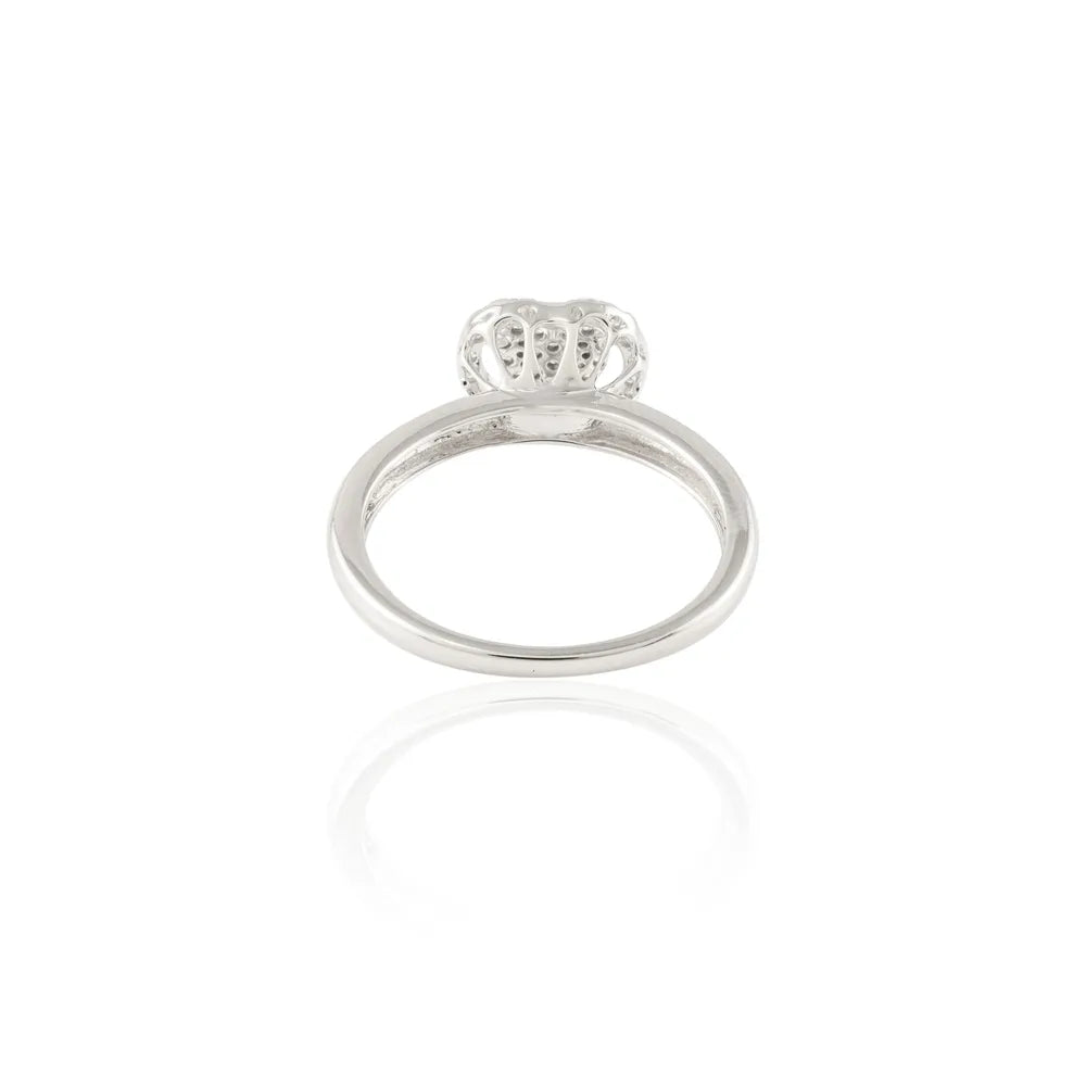 Best Selling Product Natural Diamond 18K Solid White Gold Adorable Diamond Heart Ring