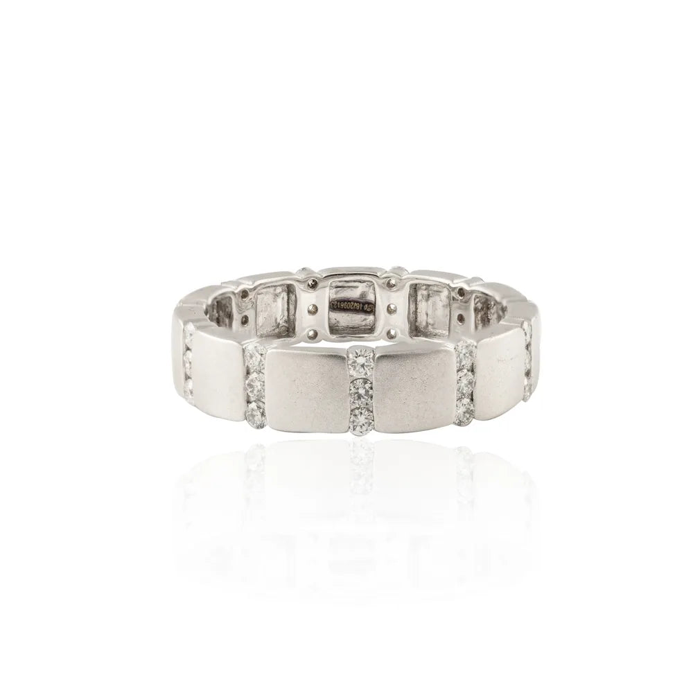 Best Selling Product 18K Fine White Gold Natural Diamond Stackable Band Ring