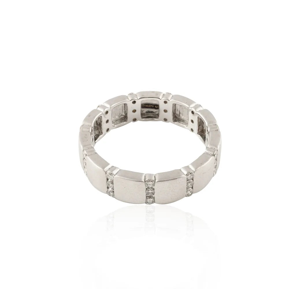 Best Selling Product 18K Fine White Gold Natural Diamond Stackable Band Ring