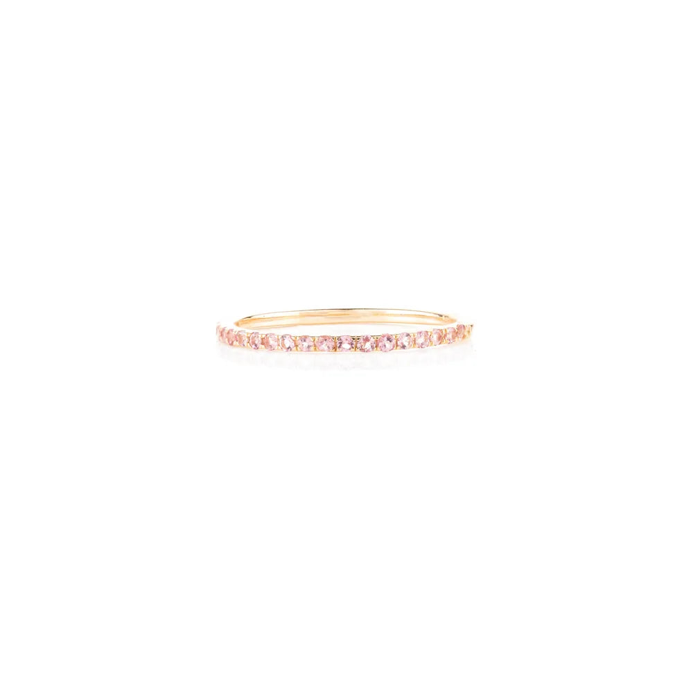 Handcrafted Jewelry Pink Tourmaline 14K Yellow Gold Stackable Ring