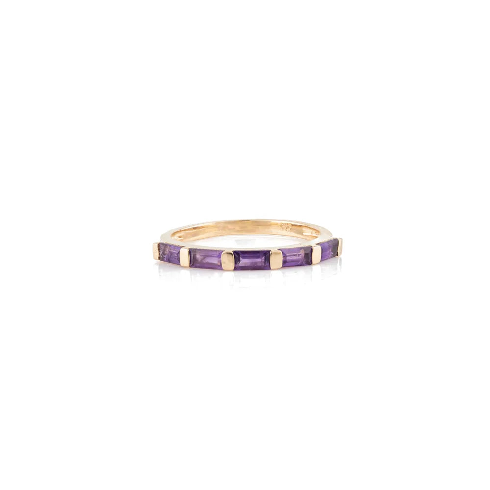 Trending Jewelry 14K Yellow Gold Natural Amethyst Engagement Ring