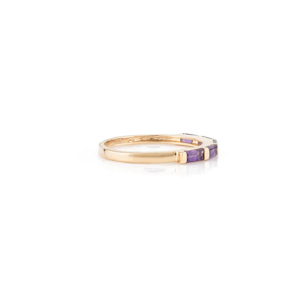 Trending Jewelry 14K Yellow Gold Natural Amethyst Engagement Ring