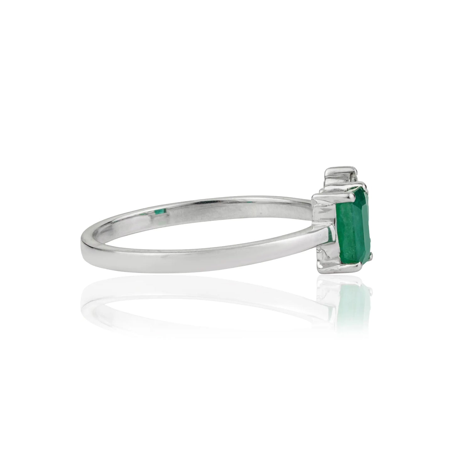 Unique Design 925 Sterling Silver Emerald & Diamond Ring For Women's Party Wear Jewelry