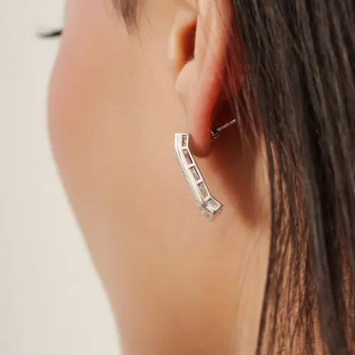 August Birthstone S925 Silver Natural Round Peridot & Diamond Statement Studs Earring For Women